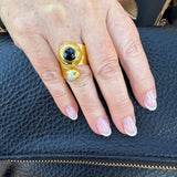 [Easton Elle] Black Onyx Pearl Curl Ring - The Pink Pineapple 850