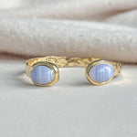 [Easton Elle] Blue Lace Agate Oval Misty Cuff - The Pink Pineapple 850