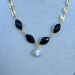[Easton Elle] Clover Pearl Necklace – Black - The Pink Pineapple 850