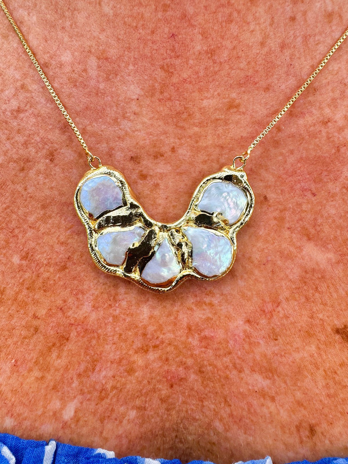 [Easton Elle] Cluster Toggle Slip Pearl Necklace - The Pink Pineapple 850