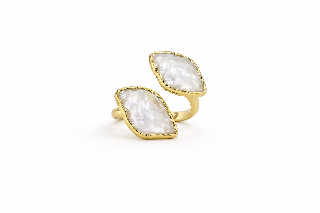 [Easton Elle] Diamond Wrap Ring - Pearl - The Pink Pineapple 850