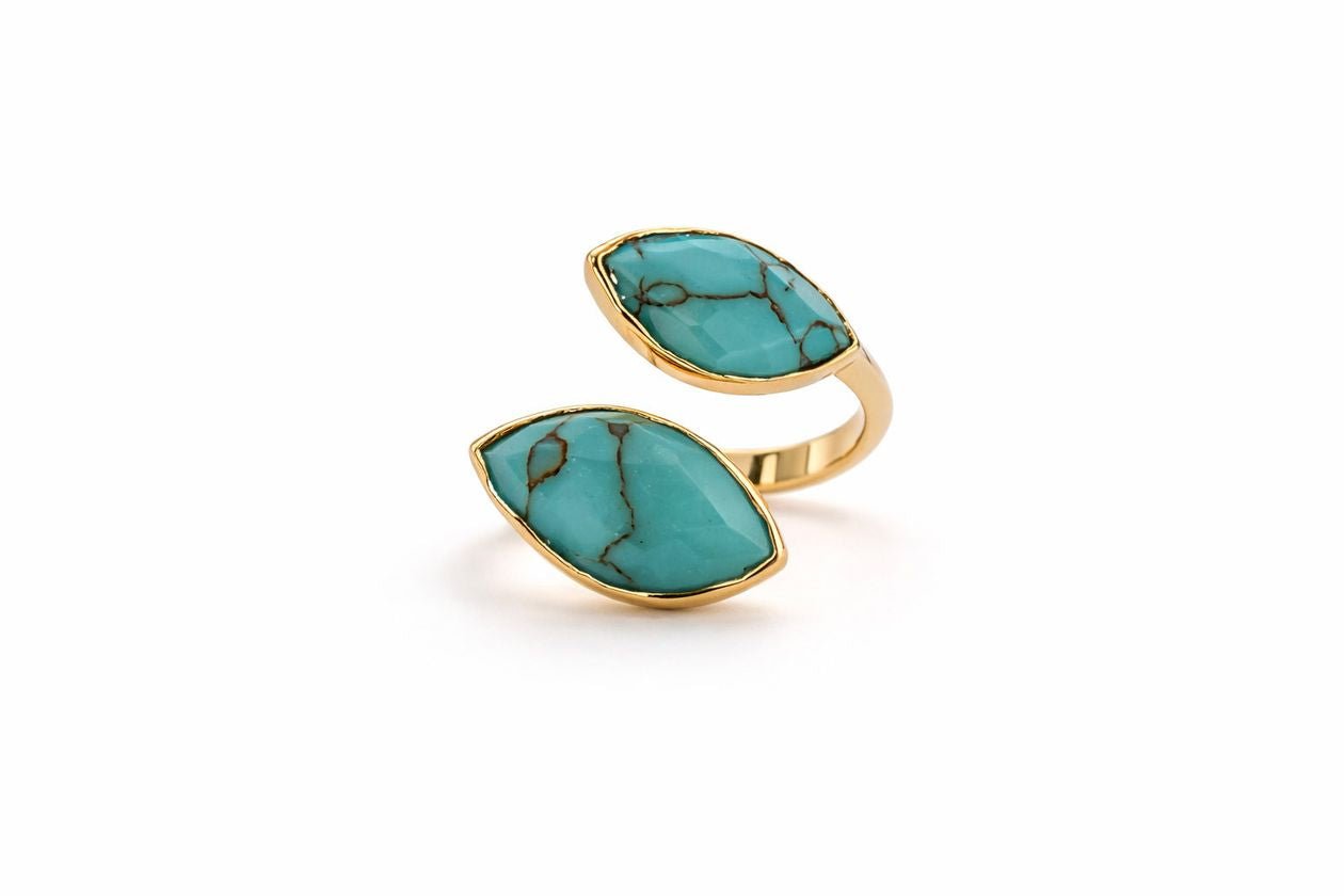 [Easton Elle] Diamond Wrap Ring – Turquoise - The Pink Pineapple 850
