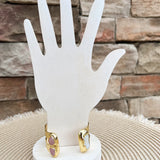 [Easton Elle] Double Cuff - Freshwater Pearl & Pink - The Pink Pineapple 850