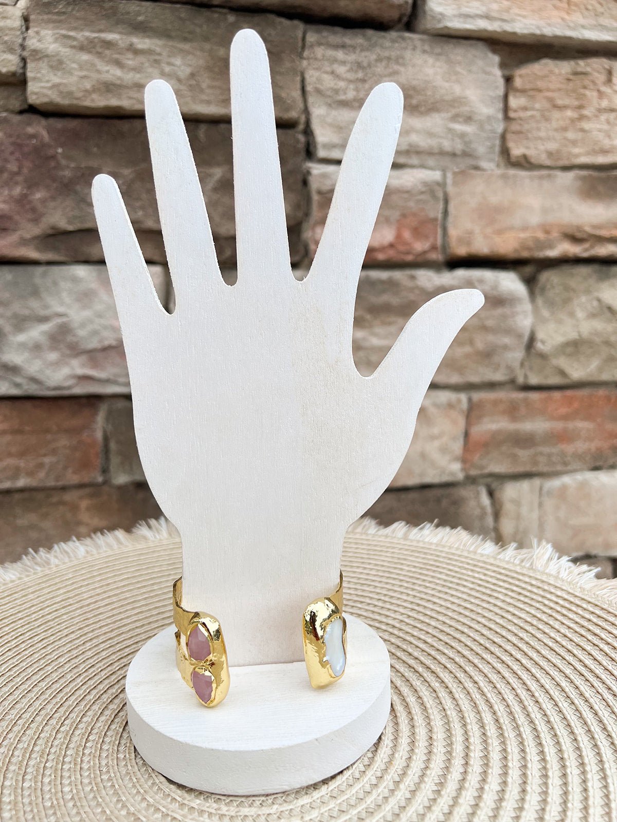 [Easton Elle] Double Cuff - Freshwater Pearl & Pink - The Pink Pineapple 850