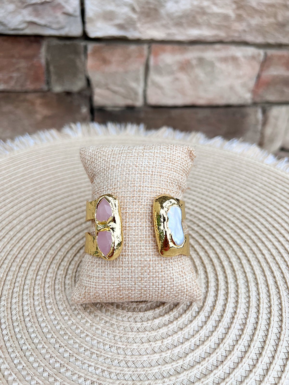 [Easton Elle] Double Cuff - Freshwater Pearl & Pink - The Pink Pineapple 850