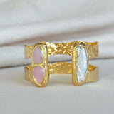 [Easton Elle] Double Cuff - Freshwater Pearl & Pink - The Pink Pineapple 850