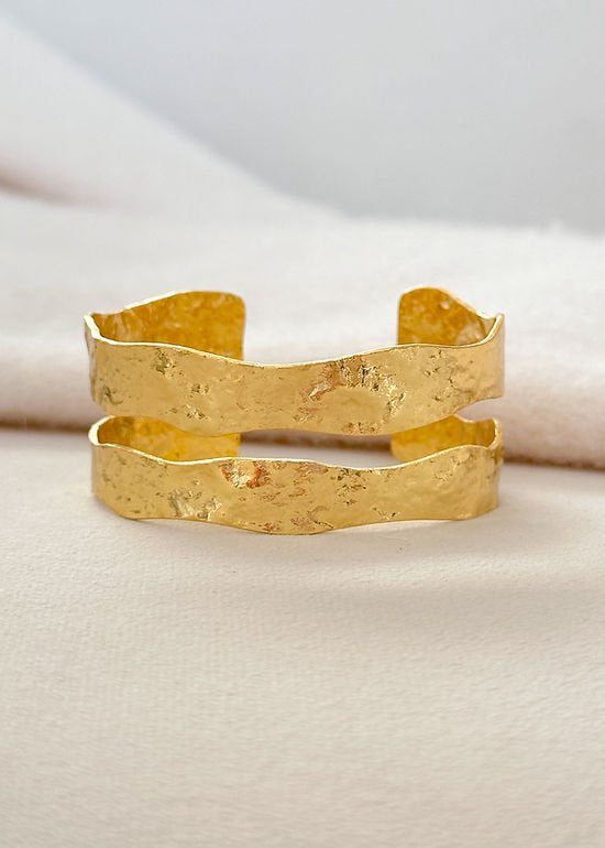 [Easton Elle] Double Gold Plated Cuff - The Pink Pineapple 850