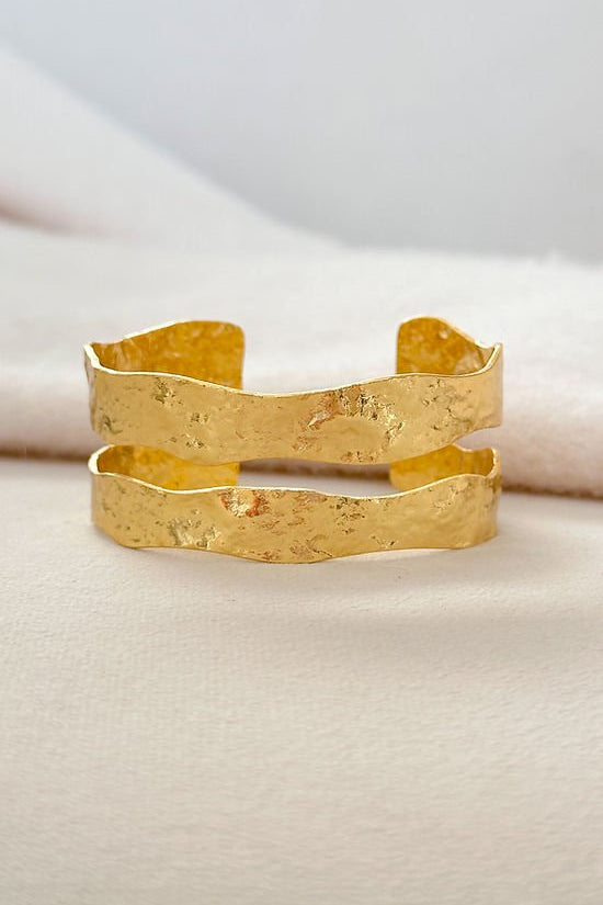 [Easton Elle] Double Gold Plated Cuff - The Pink Pineapple 850