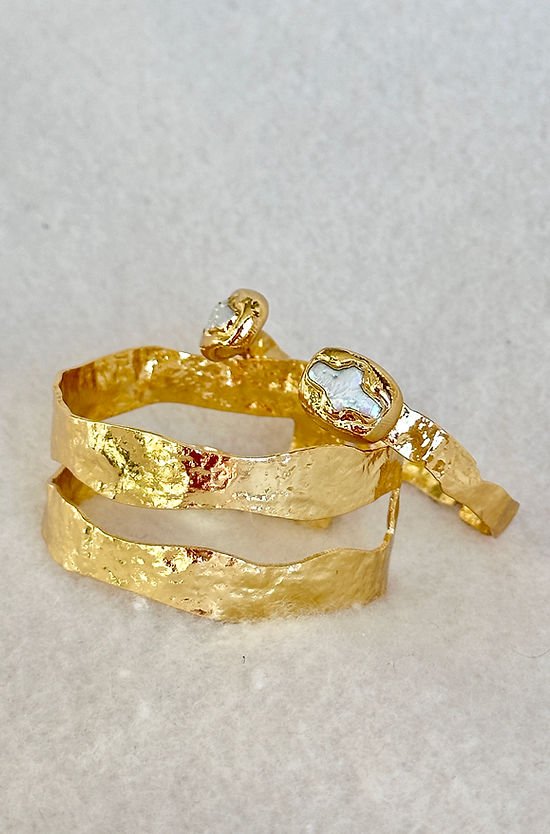 [Easton Elle] Double Gold Plated Cuff - The Pink Pineapple 850