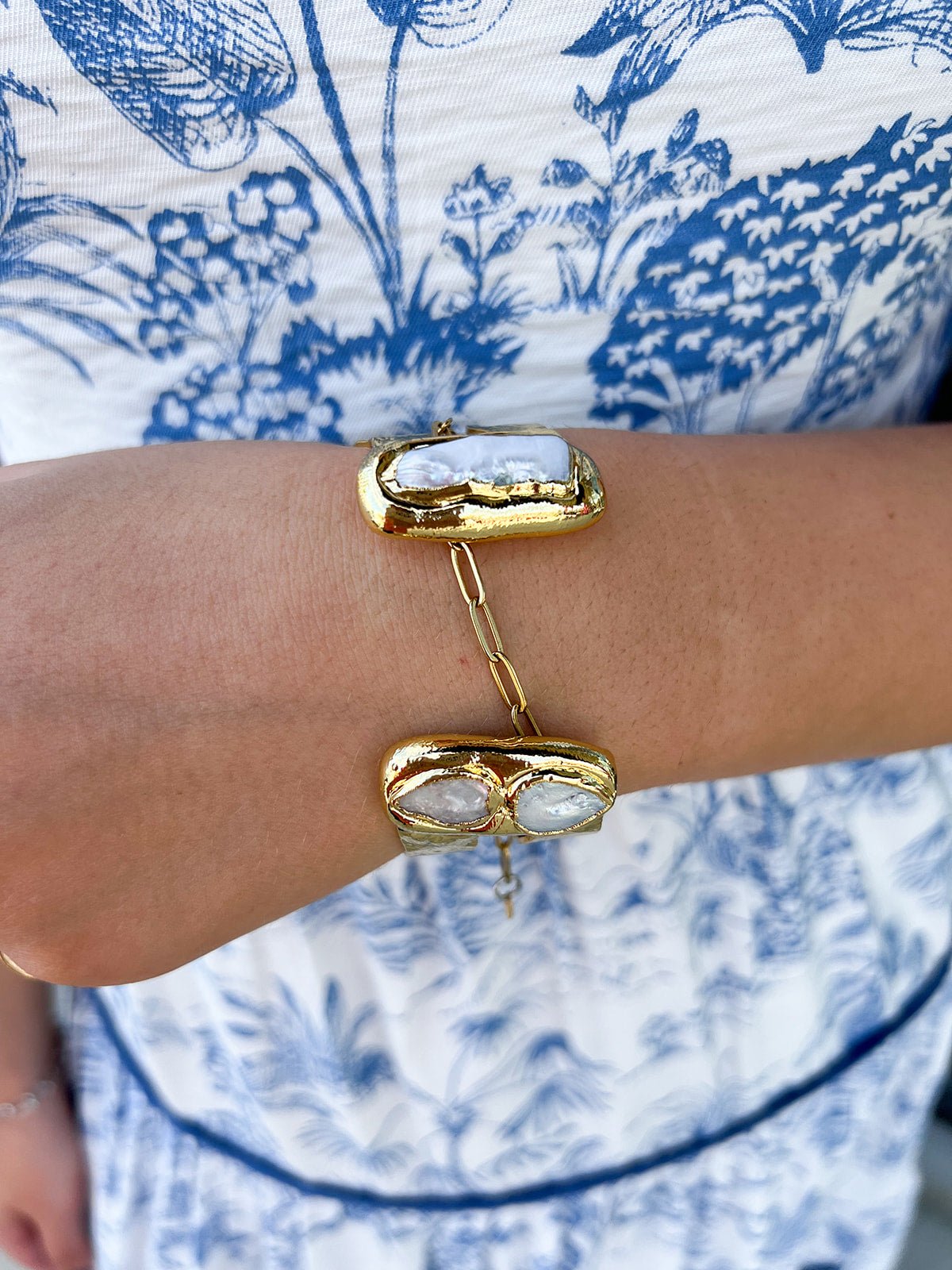 [Easton Elle] Double Pearl Cuff - The Pink Pineapple 850