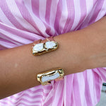 [Easton Elle] Double Pearl Cuff - The Pink Pineapple 850