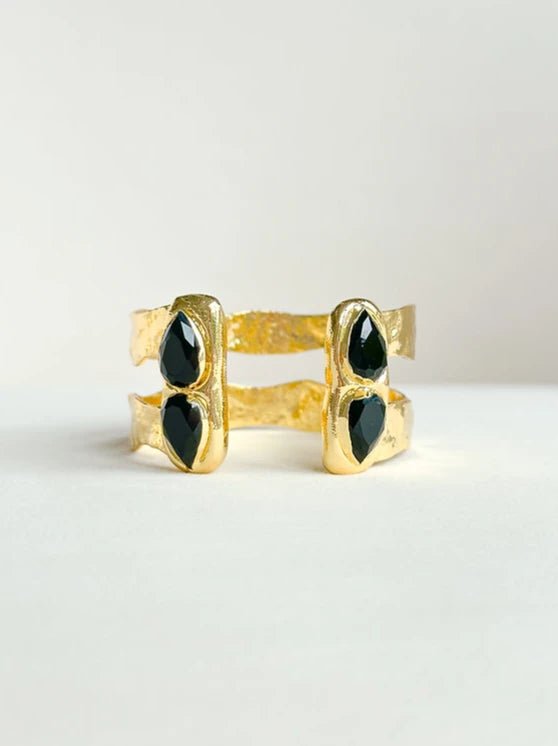 [Easton Elle] Dove Double Cuff – Black Onyx - The Pink Pineapple 850