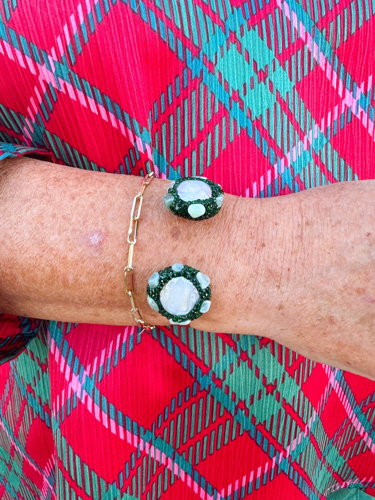 [Easton Elle] Green Bling Cuff - The Pink Pineapple 850