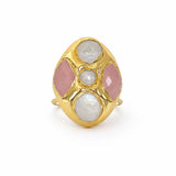 [Easton Elle] Halo Ring – Pink Quartz - The Pink Pineapple 850