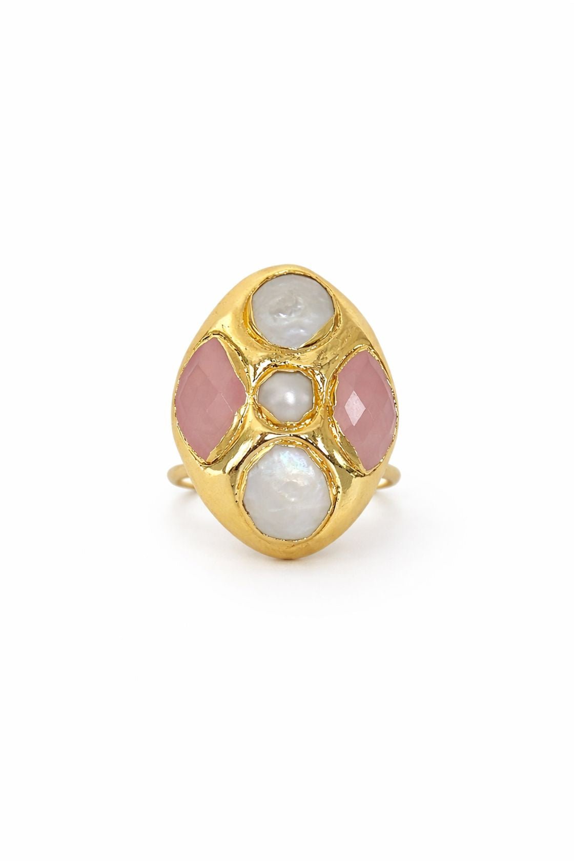 [Easton Elle] Halo Ring – Pink Quartz - The Pink Pineapple 850