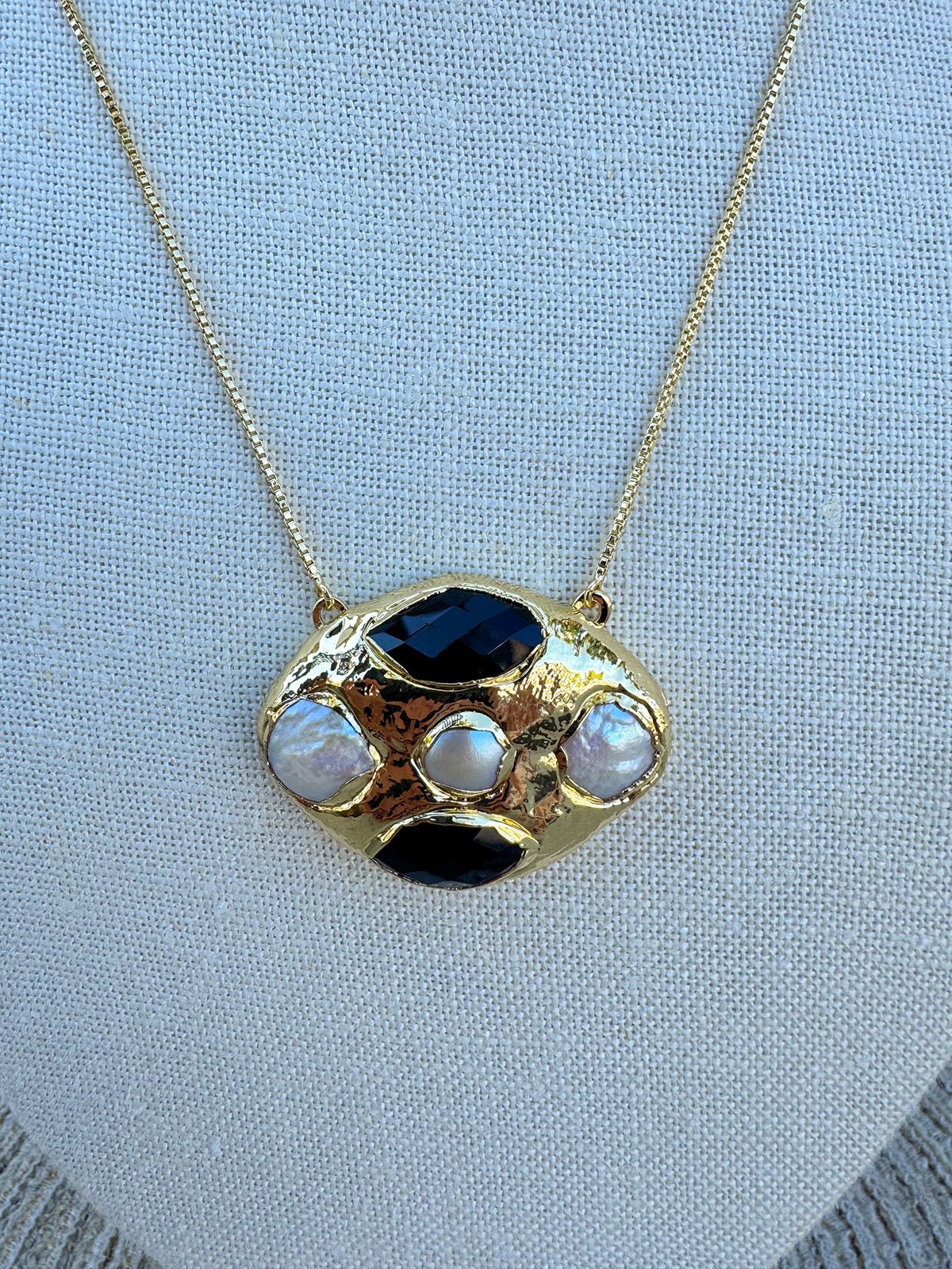 [Easton Elle] Halo Slip Necklace – Black Onyx - The Pink Pineapple 850