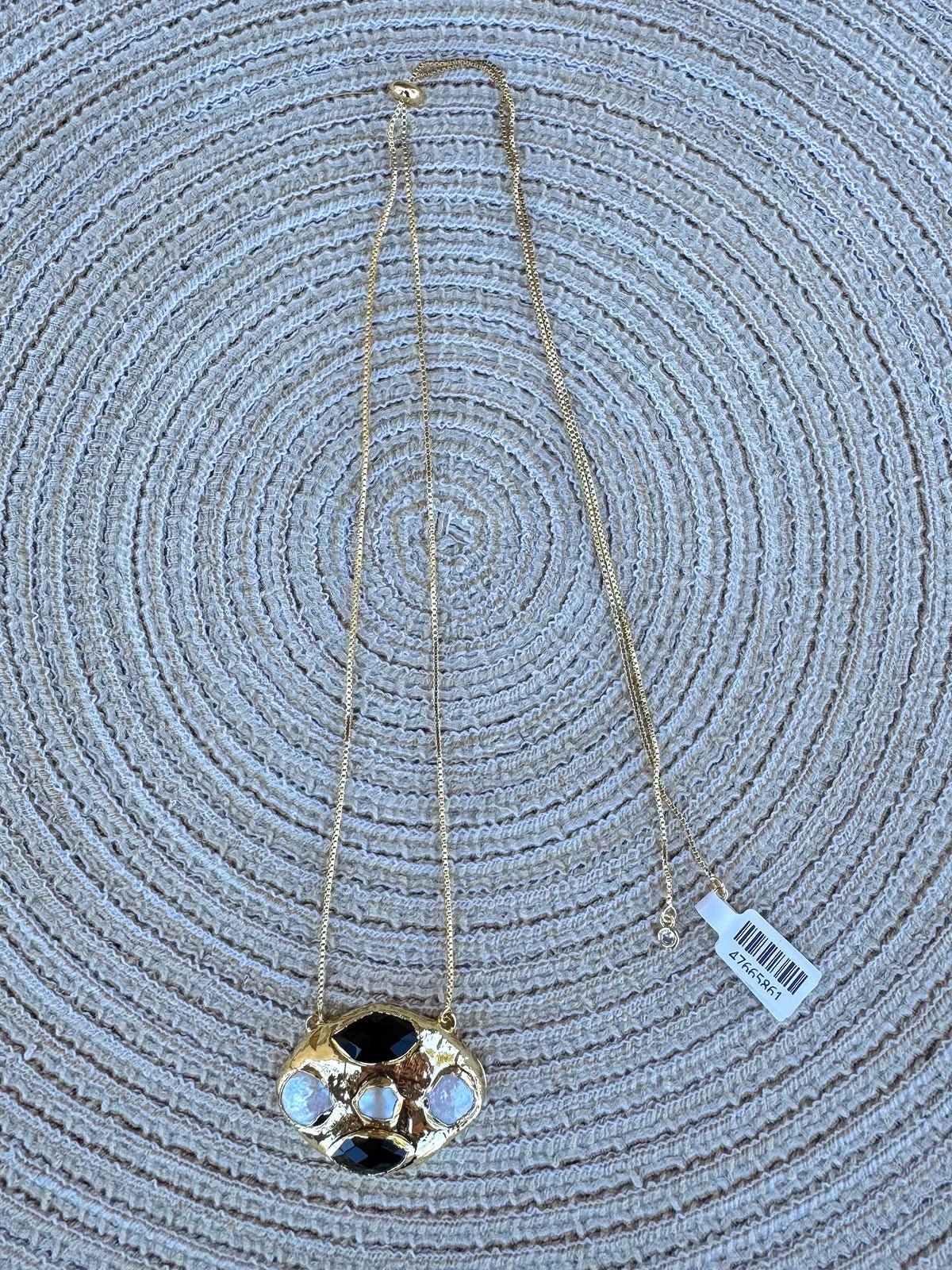 [Easton Elle] Halo Slip Necklace – Black Onyx - The Pink Pineapple 850