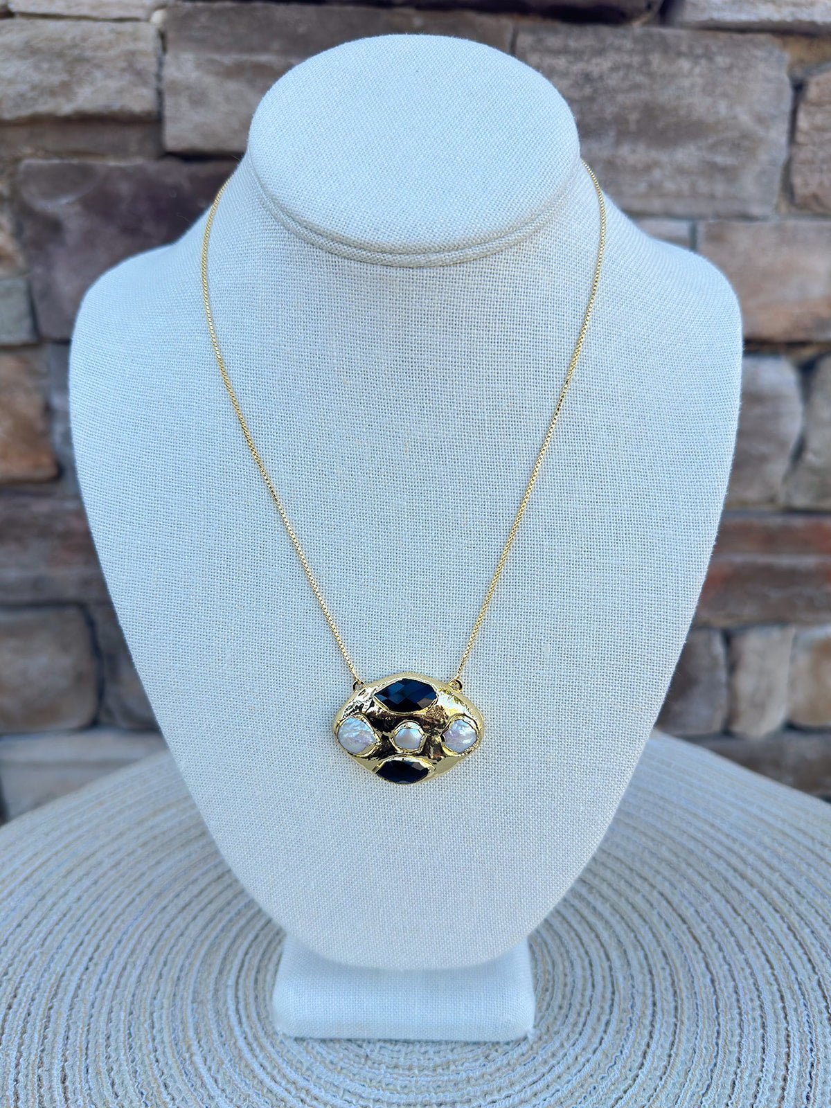 [Easton Elle] Halo Slip Necklace – Black Onyx - The Pink Pineapple 850