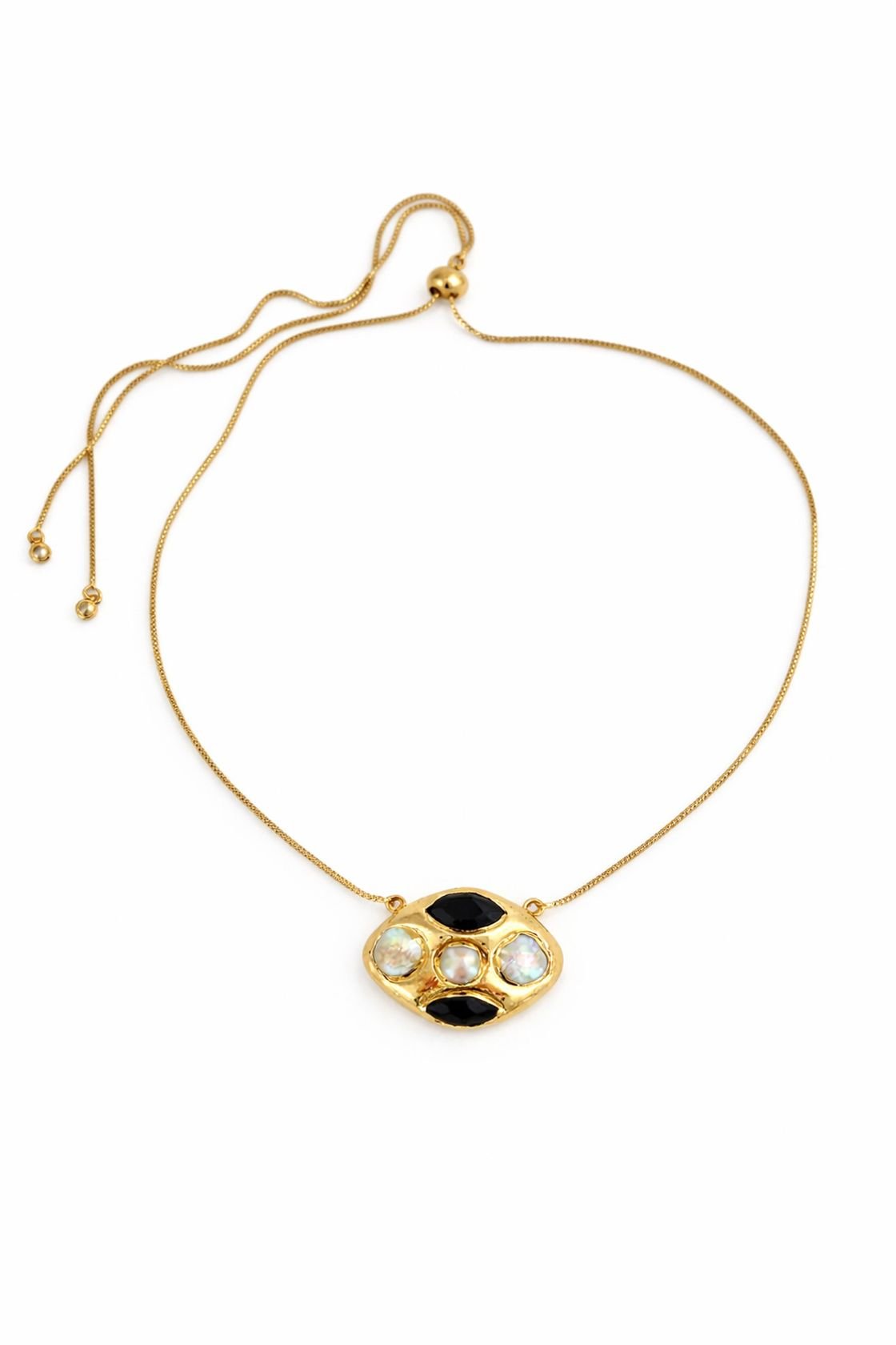 [Easton Elle] Halo Slip Necklace – Black Onyx - The Pink Pineapple 850