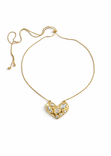 [Easton Elle] Heavenly Heart Slip Necklace - The Pink Pineapple 850