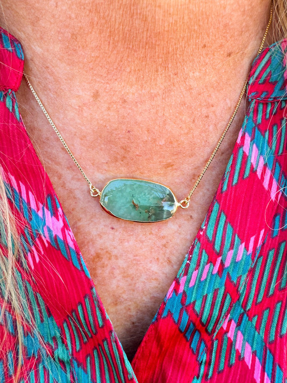 [Easton Elle] Irregular Green Slip Necklace - The Pink Pineapple 850