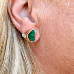 [Easton Elle] Irregular Green Stud Earrings - The Pink Pineapple 850