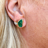 [Easton Elle] Irregular Green Stud Earrings - The Pink Pineapple 850