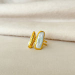 [Easton Elle] Linear Doubled Pearl Ring - The Pink Pineapple 850