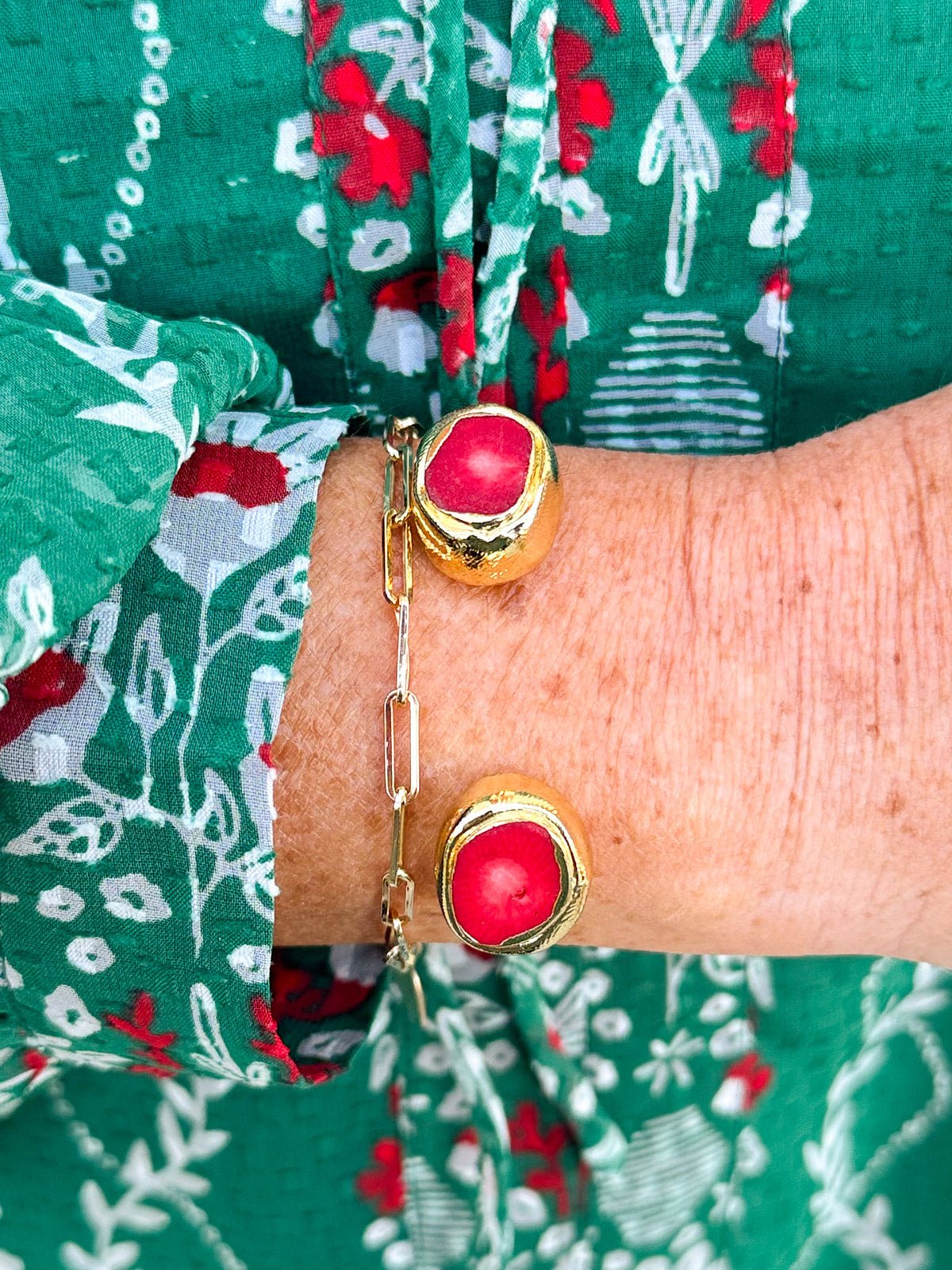 [Easton Elle] Misty Bracelet in Raw Red Coral - The Pink Pineapple 850