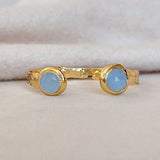 [Easton Elle] Misty Capri Blue Crystal Cuff - The Pink Pineapple 850