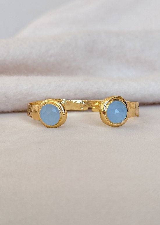 [Easton Elle] Misty Capri Blue Crystal Cuff - The Pink Pineapple 850