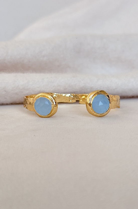 [Easton Elle] Misty Capri Blue Crystal Cuff - The Pink Pineapple 850