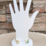 [Easton Elle] Misty Cuff – Aquamarine & Pearl - The Pink Pineapple 850