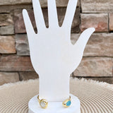 [Easton Elle] Misty Cuff – Aquamarine & Pearl - The Pink Pineapple 850