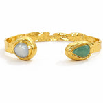[Easton Elle] Misty Cuff – Aquamarine & Pearl - The Pink Pineapple 850