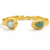 [Easton Elle] Misty Cuff – Aquamarine & Pearl - The Pink Pineapple 850