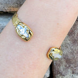 [Easton Elle] Misty Pearl Cross Cuff - The Pink Pineapple 850