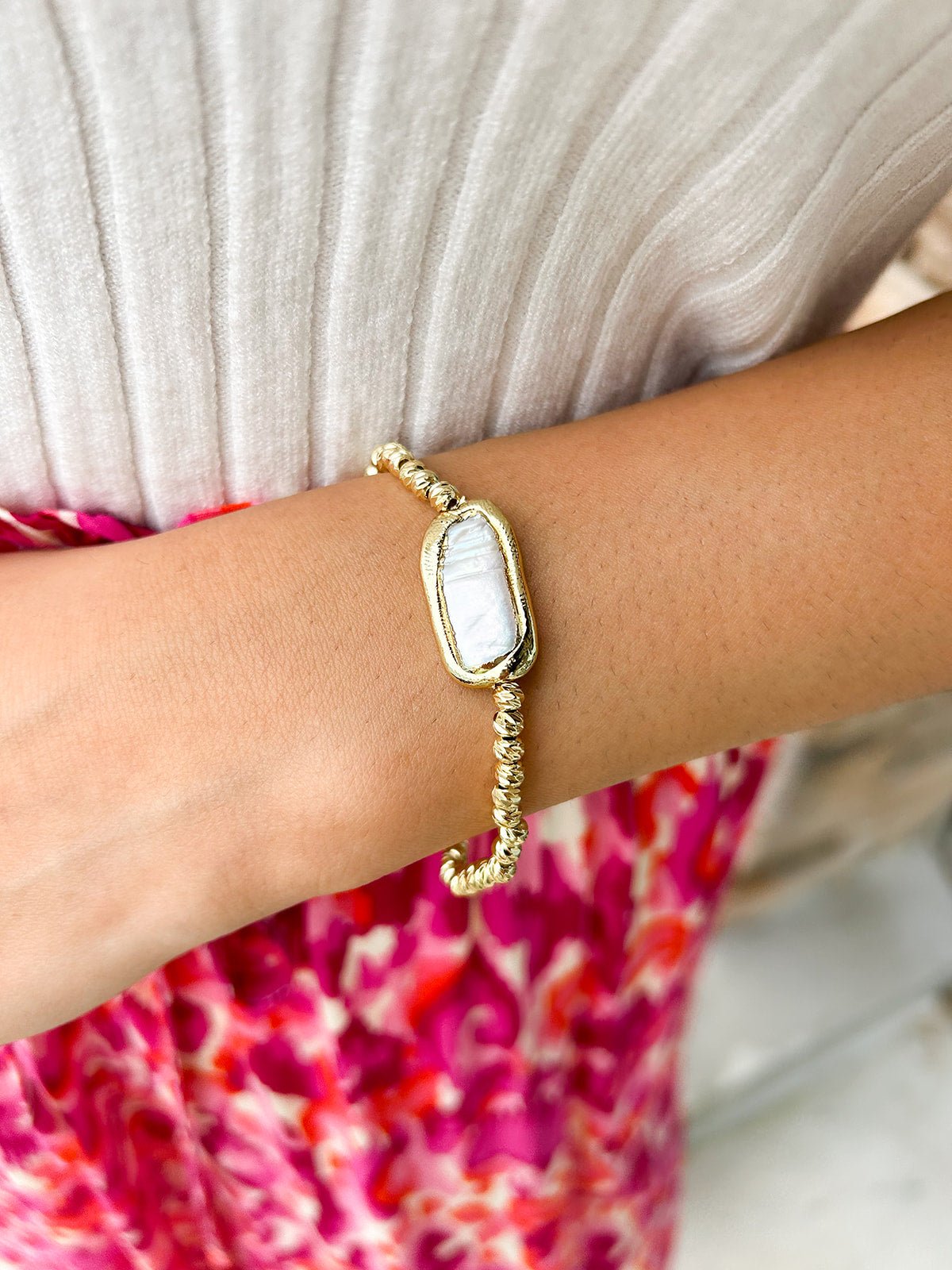 [Easton Elle] Pearl Stretchy Bracelet - The Pink Pineapple 850