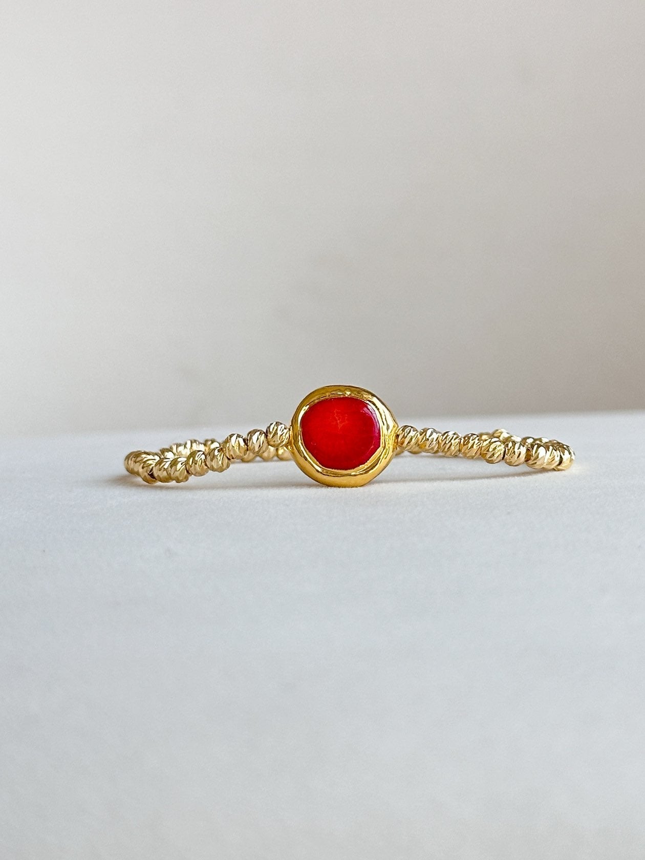 [Easton Elle] Red Coral Beam Stretch Bracelet - The Pink Pineapple 850