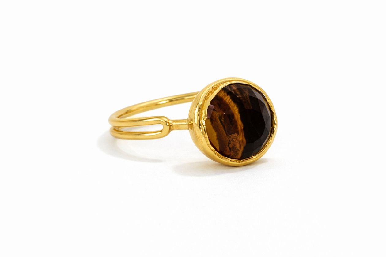 [Easton Elle] Single Large Ring – Tiger’s Eye - The Pink Pineapple 850