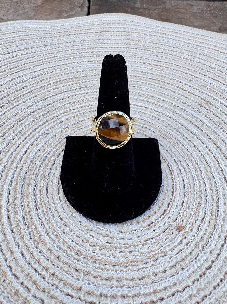 [Easton Elle] Single Large Ring – Tiger’s Eye - The Pink Pineapple 850