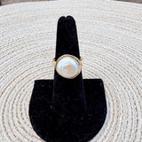 [Easton Elle] Single Pearl Ring – Gold - The Pink Pineapple 850