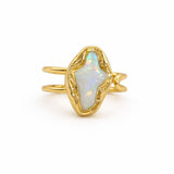 [Easton Elle] Single Ring – Pearl Cross - The Pink Pineapple 850