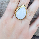 [Easton Elle] Tear Drop Ring in Clear Crystal - The Pink Pineapple 850