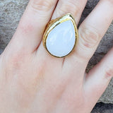 [Easton Elle] Tear Drop Ring in Clear Crystal - The Pink Pineapple 850