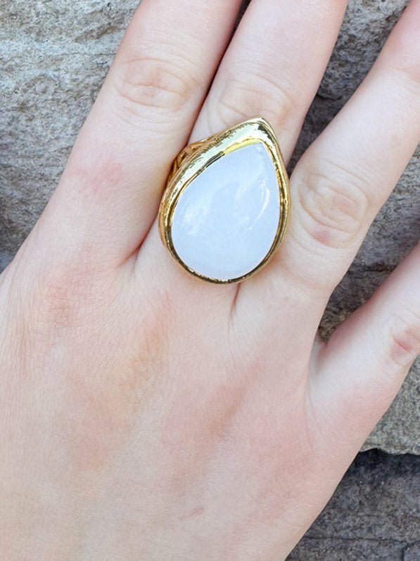 [Easton Elle] Tear Drop Ring in Clear Crystal - The Pink Pineapple 850