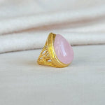 [Easton Elle] Tear Drop Ring in Pink Rose Quartz - The Pink Pineapple 850