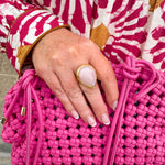 [Easton Elle] Tear Drop Ring in Pink Rose Quartz - The Pink Pineapple 850
