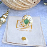 [Easton Elle] The Globe Green Ring - The Pink Pineapple 850