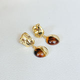 [Easton Elle] Tiger’s Eye Earrings – Circle - The Pink Pineapple 850